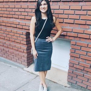 Suede Aritiza MIDI Skirt